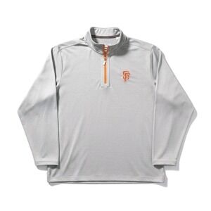 Tommy Bahama‎ San Francisco 1/4 Zip Pullover Giants Logo Gray Shirt Men's Sz XXL